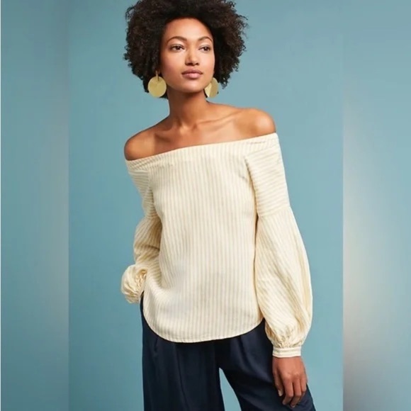 Anthroplogie Maeve Off The Shoulder White Top (Size 0) - Picture 5 of 7